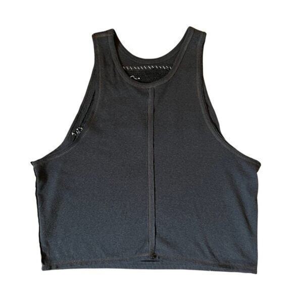 Free People We The Free Charcoal Tank Top with Flower Embroidered Details -Small - Picture 3 of 11